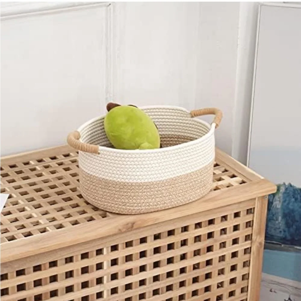 Woven Storage Basket Folding Design Kitchen Sundries Snack Organizer Store Keys